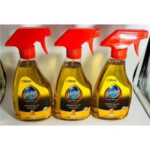 (3) Orange Pledge Revive It Restoring Oil Spray 16 oz ea SC Johnson Hard to Find